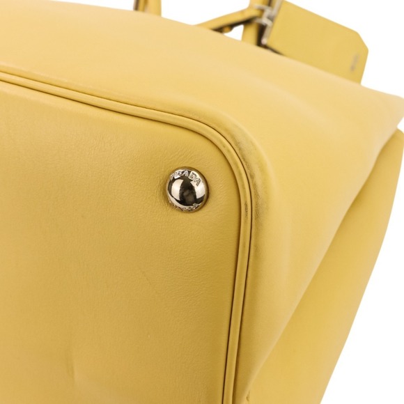 PRADA Citycalf Leather Tote Bag BR5070 Yellow - Picture 13 of 15